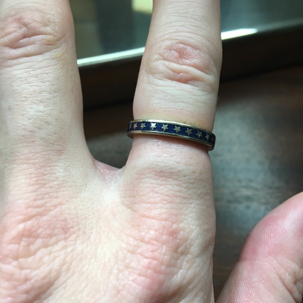 Hidalgo 18k White Gold Stars with Blue enamel